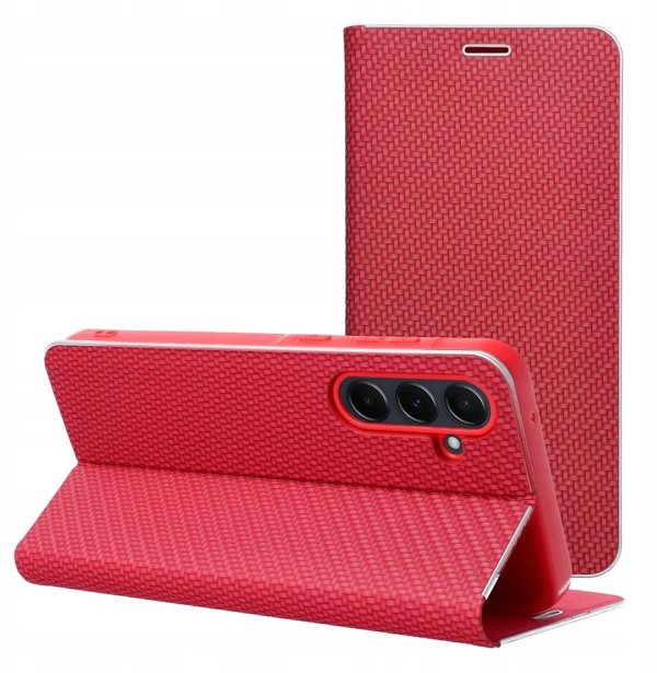 Θήκη LUNA Book Carbon για XIAOMI Redmi Note 14 PRO 4G κόκκινο