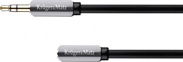 Καλώδιο Ήχου Kruger&Matz Jack 3.5mm σε Jack 3.5mm, 1m, Επιχρυσωμένο, Ασημί (KM0315)