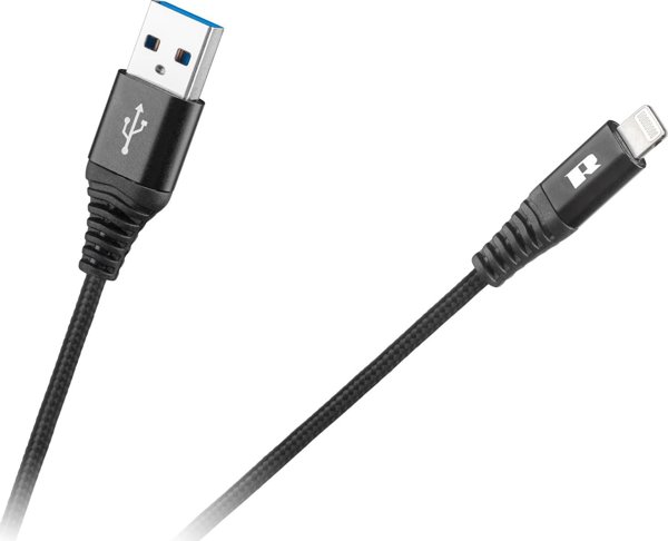 Καλώδιο USB Rebel USB-A - Lightning 1 m Μαύρο (RB-6002-100-B)