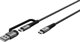 Καλώδιο USB Goobay USB-A + USB-C - USB-C 3 m Γκρι