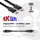 Καλώδιο Club 3D DisplayPort - DisplayPort 2m μαύρο (CAC-2068)