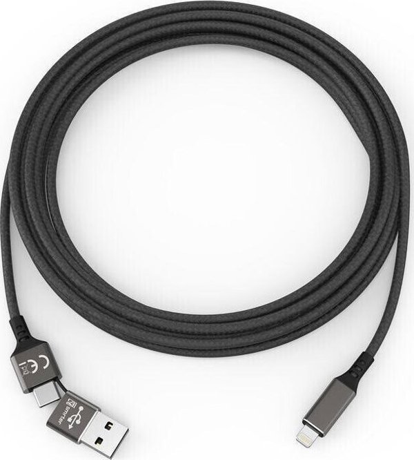 Καλώδιο Smrter Speedy Lightning Σε USB, Γρήγορη Φόρτιση Και Συγχρονισμός, 1m, Μαύρο
