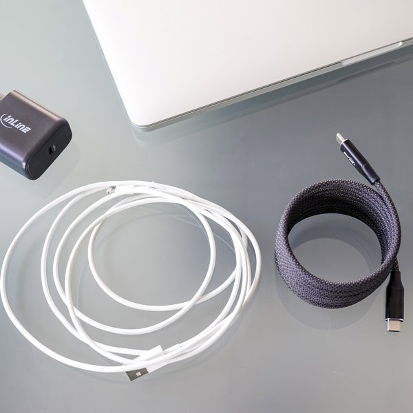 Καλώδιο USB InLine InLine® Μαγνητικό καλώδιο USB-C, USB-C αρσενικό/αρσενικό, 100W, μαύρο, 2μ