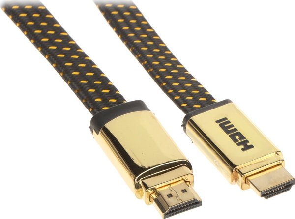 Καλώδιο HDMI - HDMI 3m χρυσό (HDMI-3.0-MFL)