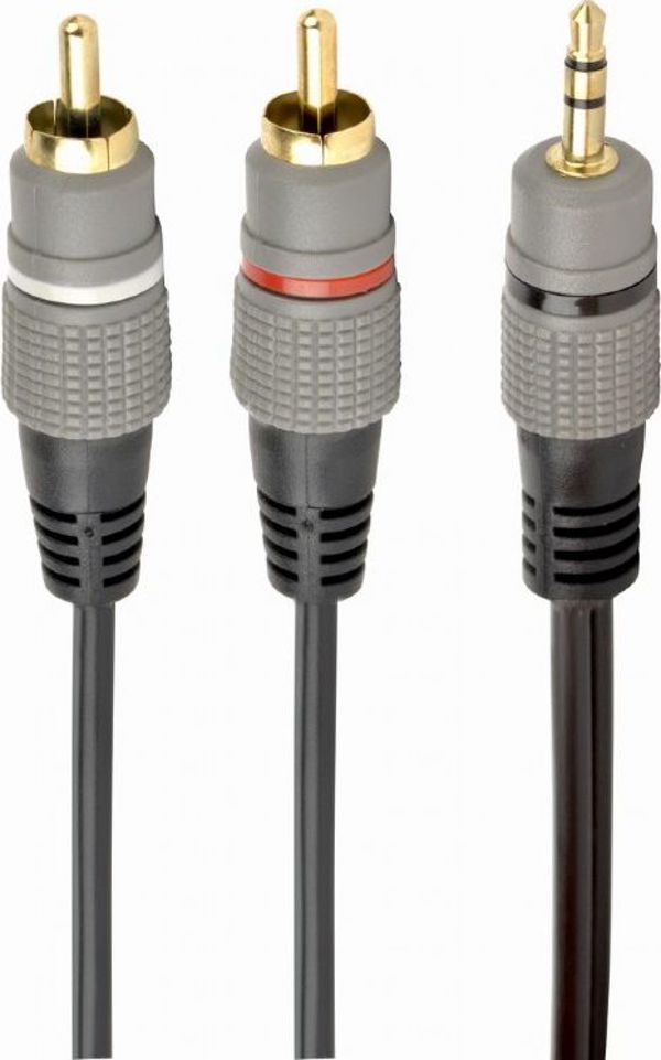 Gembird Jack 3,5mm - καλώδιο RCA (Cinch) x2 1,5m γκρι (CCA-352-1,5M) 10577152 8716309104760