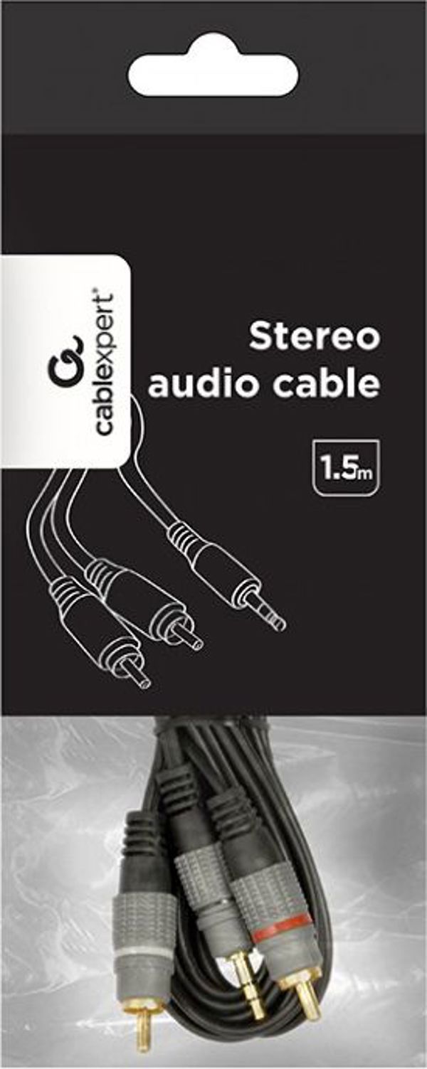 Gembird Jack 3,5mm - καλώδιο RCA (Cinch) x2 1,5m γκρι (CCA-352-1,5M) 10577152 8716309104760