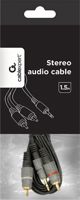 Gembird Jack 3,5mm - καλώδιο RCA (Cinch) x2 1,5m γκρι (CCA-352-1,5M) 10577152 8716309104760