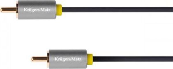 Καλώδιο Ήχου RCA Kruger&Matz KM1200, Αρσενικό σε Αρσενικό, 0.5m, Γκρι