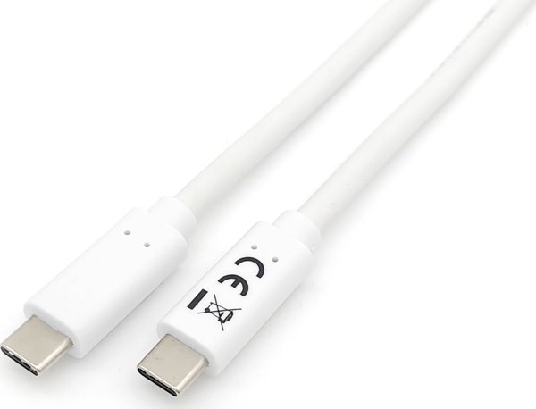 Καλώδιο USB Equip USB-C - USB-C 1 m Λευκό (128361)