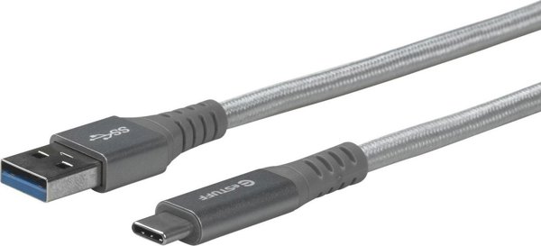 Καλώδιο USB eStuff USB-C - USB-A 1 m Γκρι (ES605151)
