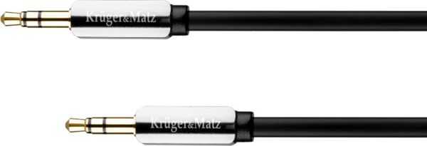 Καλώδιο Ήχου Kruger&Matz Jack 3.5mm σε Jack 3.5mm, 1m, Ασημί, από Καθαρό Χαλκό (KM0312P)