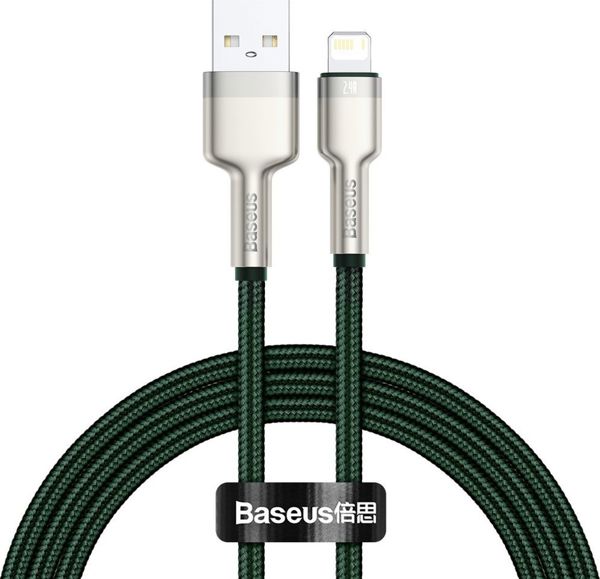 Καλώδιο Baseus USB-A σε Lightning 2.4A, Μήκος 1m, Πράσινο