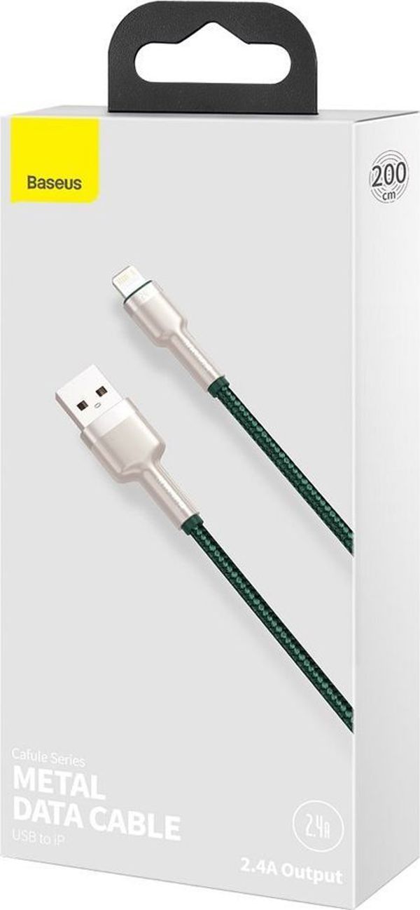 Καλώδιο USB Baseus USB-A - Lightning 2 m Πράσινο (baseus_20210316155025)