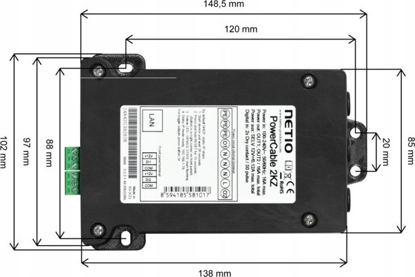 Καμπελ ζασιλατζί Netio KT NETIO ζαρζάνταλνι PowerCable 2KZ