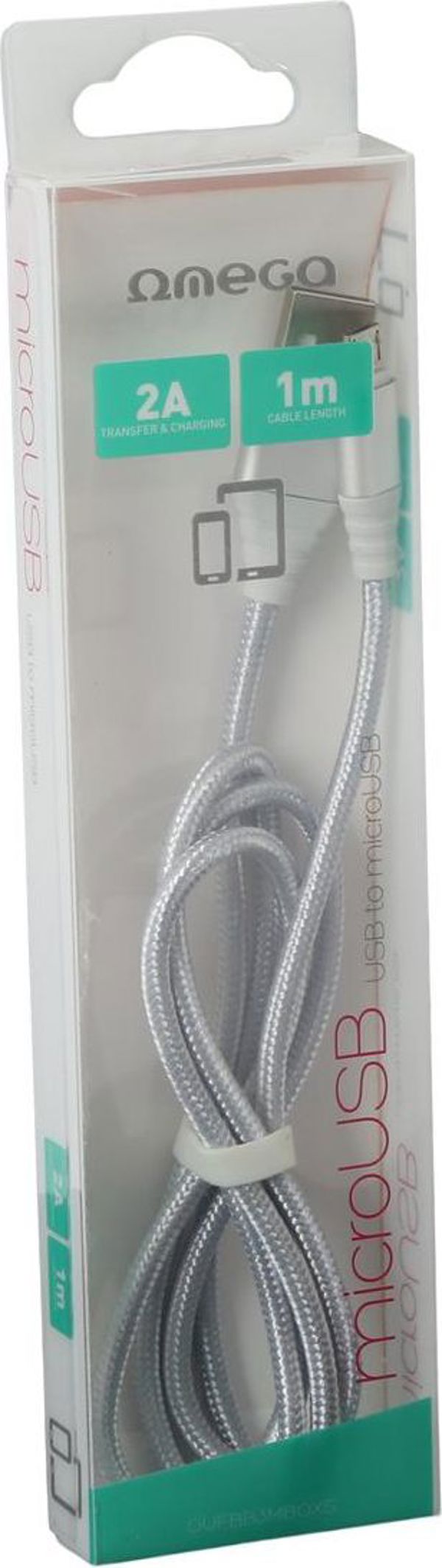 Καλώδιο USB Omega USB-A - 1 m Ασημί (OUFBB3MBOXS)