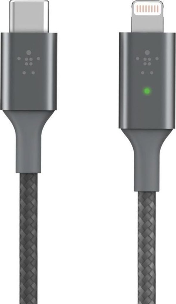 Καλώδιο USB Belkin USB-C - Lightning 1.2 m Γκρι (CAA006BT04GR)