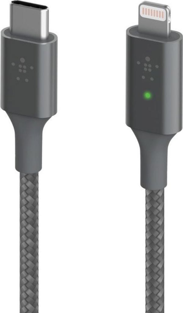 Καλώδιο USB Belkin USB-C - Lightning 1.2 m Γκρι (CAA006BT04GR)