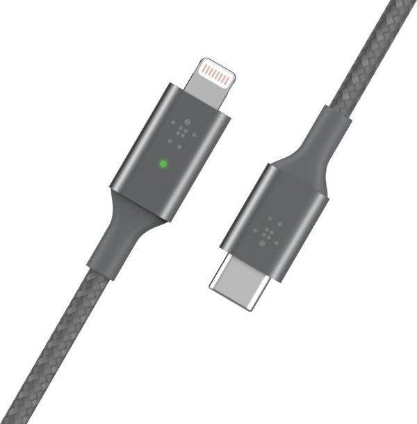 Καλώδιο USB Belkin USB-C - Lightning 1.2 m Γκρι (CAA006BT04GR)