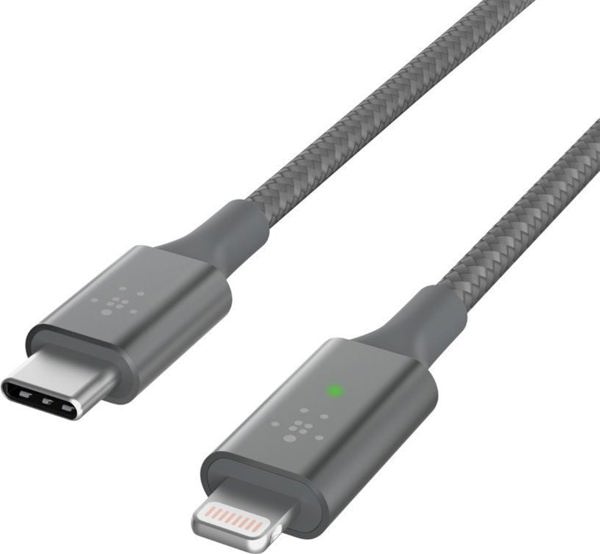 Καλώδιο USB Belkin USB-C - Lightning 1.2 m Γκρι (CAA006BT04GR)