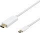 Καλώδιο Deltaco USB-C - HDMI καλώδιο DELTACO 4K UHD, επιχρυσωμένες συνδέσεις, 1m, λευκό / R00140020