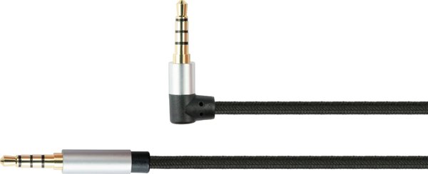 PYTHON Καλώδιο Ήχου 4-Πολικό, Γωνιακό Βύσμα, 3.5mm Jack, Μαύρο, 0,5m