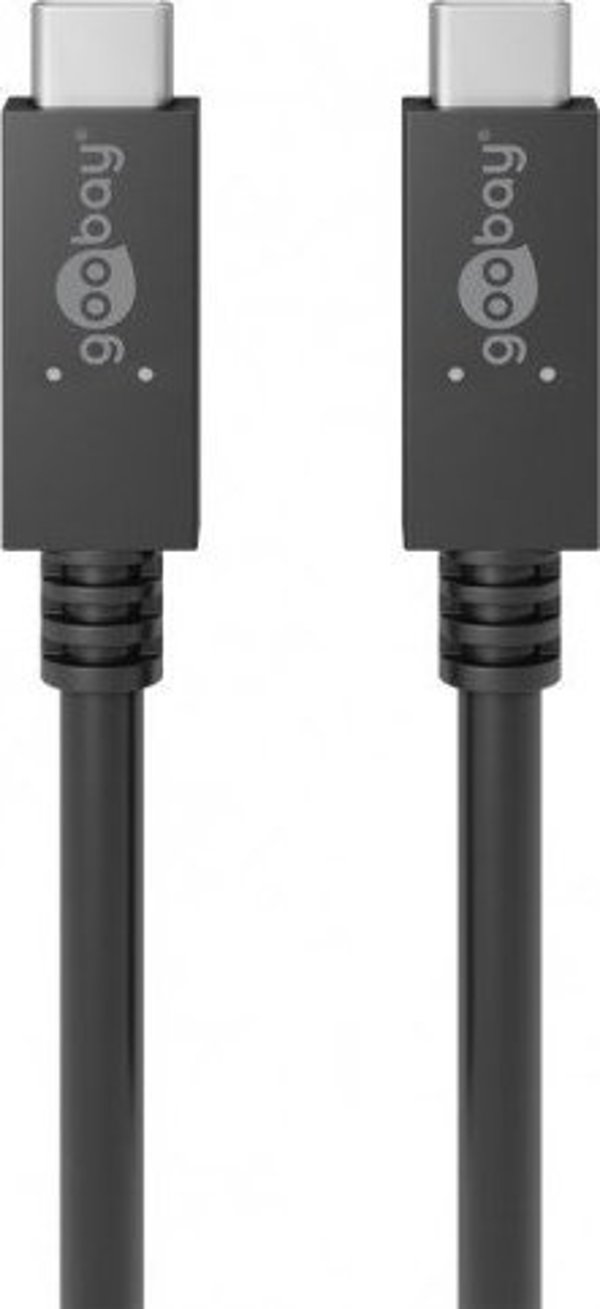 Καλώδιο USB Goobay USB-C σε USB-C, 1m, 100W, 20Gbps, Power Delivery, Μαύρο