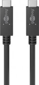 Καλώδιο USB Goobay USB-C σε USB-C, 1m, 100W, 20Gbps, Power Delivery, Μαύρο