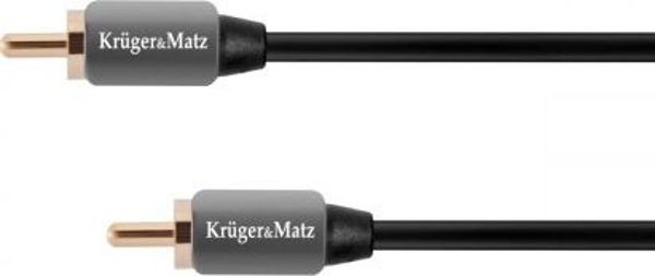 Καλώδιο Ήχου Kruger&Matz RCA σε RCA 1m, Επιχρυσωμένο, Γκρι (KM0301)