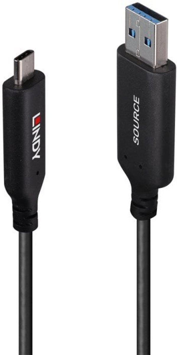 Καλώδιο Lindy 43397 USB USB 3.2 Gen 1 (3.1 Gen 1) 50 m USB A USB C Μαύρο