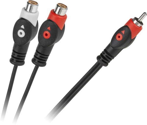 Καλώδιο 1 RCA αρσενικό - 2 RCA θηλυκά 1.8 μ με σχήμα δάκρυ