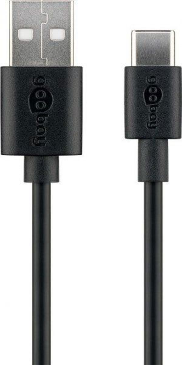 Καλώδιο USB Goobay USB-A - USB-C Μαύρο (4040849386756)