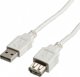 Καλώδιο USB Secomp 2.0 Τύπου A-A Αρσενικό-Θηλυκό, Μπεζ, 0.8m