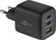 Καλώδιο USB Goobay goobay USB-C γρήγορος φορτιστής Nano, PD, GaN, 65 watts, USB-C υφασμάτινο καλώδιο (μαύρο, 1x USB-A, 2x USB-C PD, Quick Charge 3.0, καλώδιο 1 μέτρο)