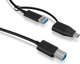 Καλώδιο USB Icy Box USB-B - USB-C + USB-A 1 m Μαύρο (IB-CB032)