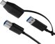 Καλώδιο USB Icy Box USB-B - USB-C + USB-A 1 m Μαύρο (IB-CB032)