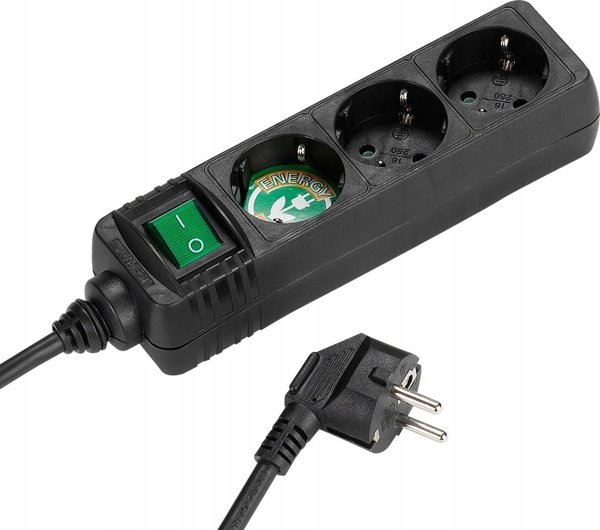 Καλώδιο τροφοδοσίας Vivanco Vivanco extension cord 3 sockets 1.4m, black (27015)