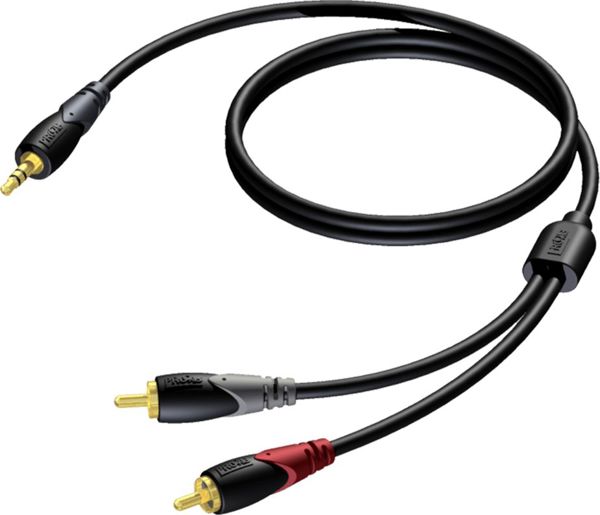 Καλώδιο Ήχου Procab CLA711 Jack 3.5mm σε 2x RCA 3m Μαύρο