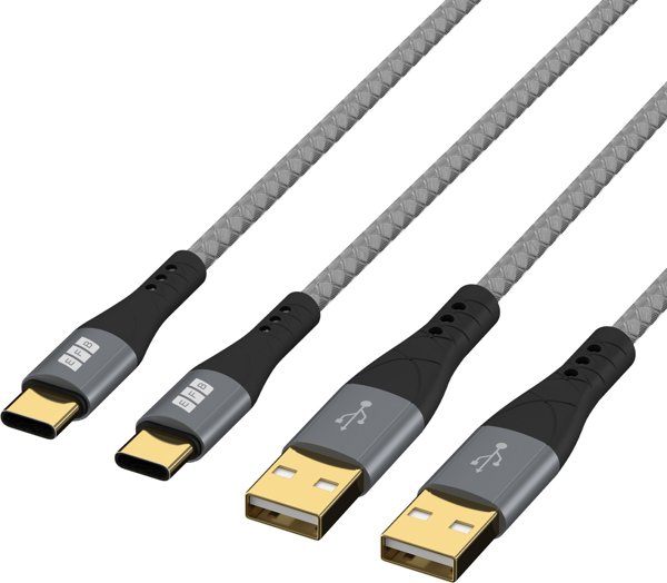 Καλώδιο EFB Elektronik USB-A σε USB-C 2.0, Μήκος 3m, Μαύρο/Γκρι, USB-AC-00009