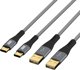 Καλώδιο EFB Elektronik USB-A σε USB-C 2.0, Μήκος 3m, Μαύρο/Γκρι, USB-AC-00009