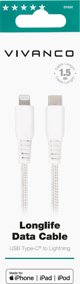 Καλώδιο USB Vivanco Vivanco καλώδιο Lightning - USB-C LongLife Data 1.5m, λευκό (61691)