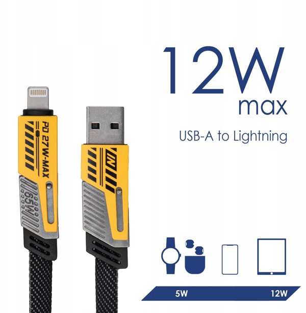 Καλώδιο USB A + USB τύπου C / USB τύπου C + Lightning 1μ AK-USB-57 65W