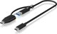Καλώδιο USB Icy Box USB-C - USB-C + USB-A 0.35 m Μαύρο (IB-CB033)