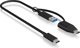 Καλώδιο USB Icy Box USB-C - USB-C + USB-A 0.35 m Μαύρο (IB-CB033)