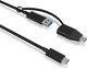 Καλώδιο USB Icy Box USB-C - USB-C + USB-A 0.35 m Μαύρο (IB-CB033)