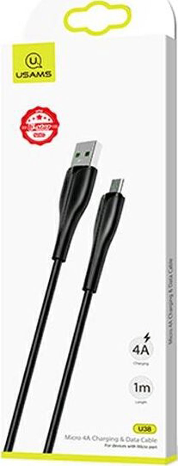 Καλώδιο USB USAMS USB-A - microUSB 1 m Μαύρο (SJ375USB01)