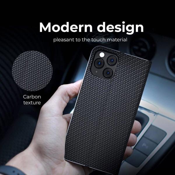 Θήκη Forcell LUNA Book Carbon για SAMSUNG A53 5G μαύρο