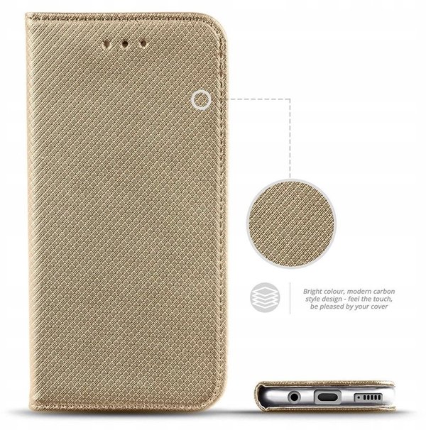 Θήκη Kabura SMART CASE Book για MOTOROLA G86 5G χρυσό
