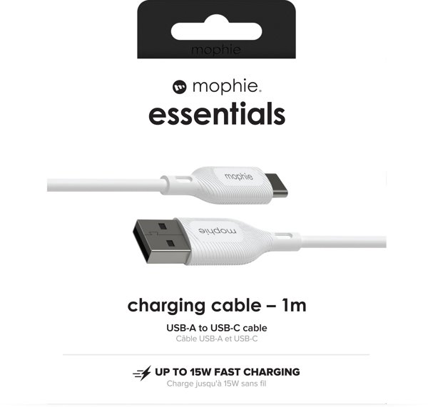 Καλώδιο USB Mophie USB-A - USB-C 1 μ Λευκό (MPH71)