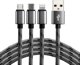 Καλώδιο USB EverActive USB-A - USB-C + microUSB + Lightning 1.2 m Γκρι (CBB-1.2MCI)
