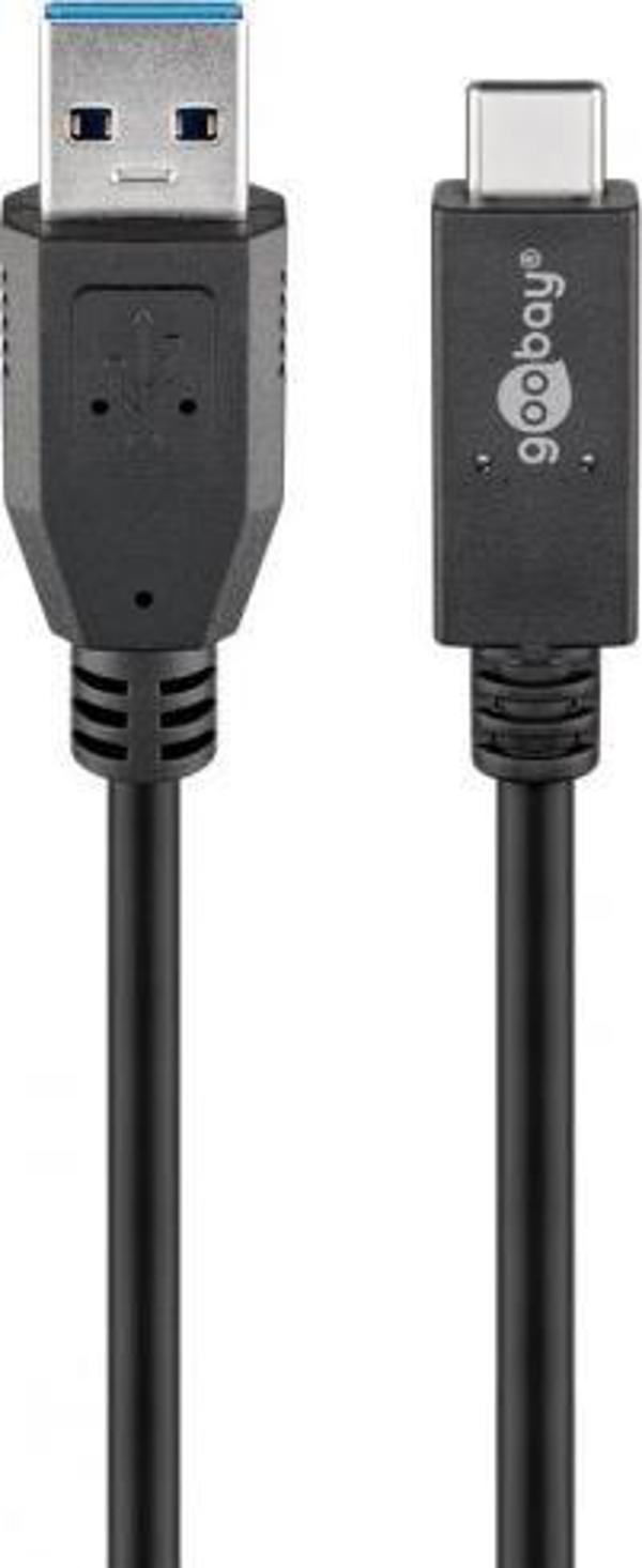Καλώδιο USB Goobay USB-A - USB-C 0.5 m Μαύρο (JAB-5627621)